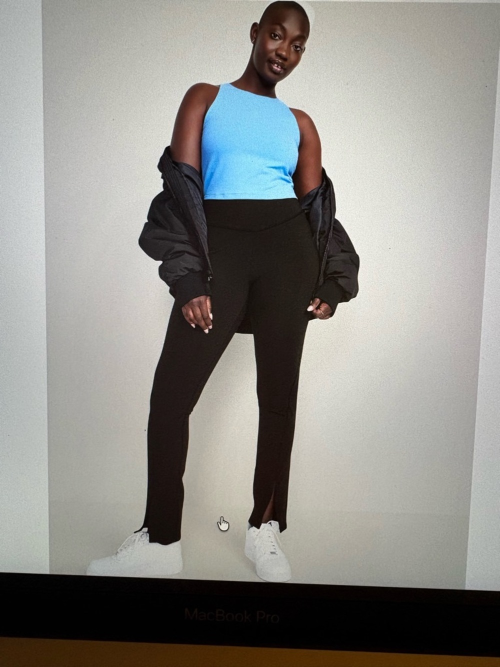 Extra High-Waisted PowerChill Cross-Front Split-Hem Leggings 3X black plus size